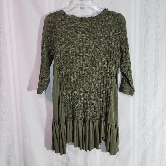 INDIGO THREADS CO. OLIVE GREEN SWEATER LINED SHIRT SIZE MEDIUM - Picture 4 of 11